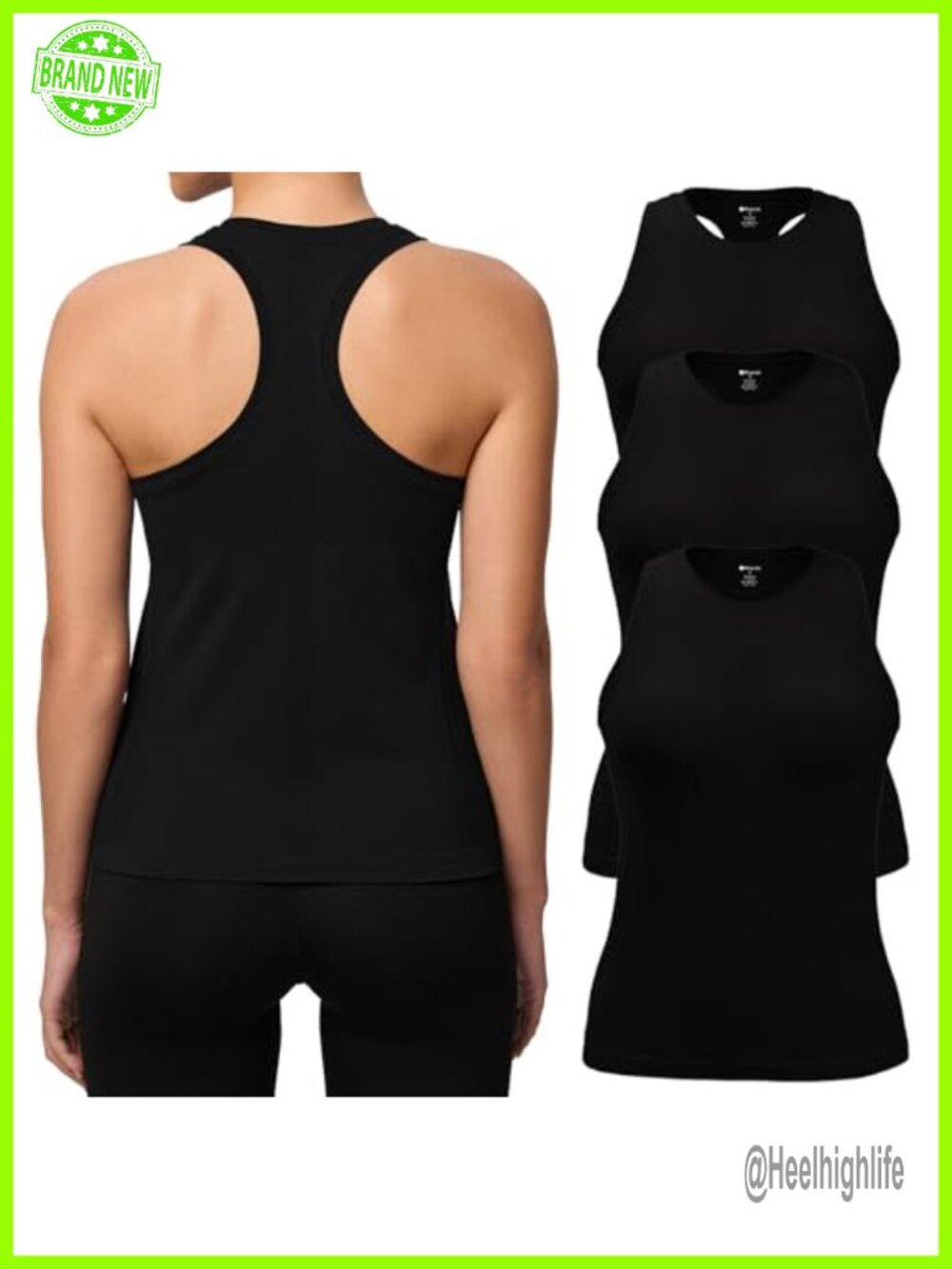 3 Pack Seamless Racerback Tank Tops for Women - Athletic Yoga Shirts